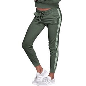 Green Velvet Joggers
